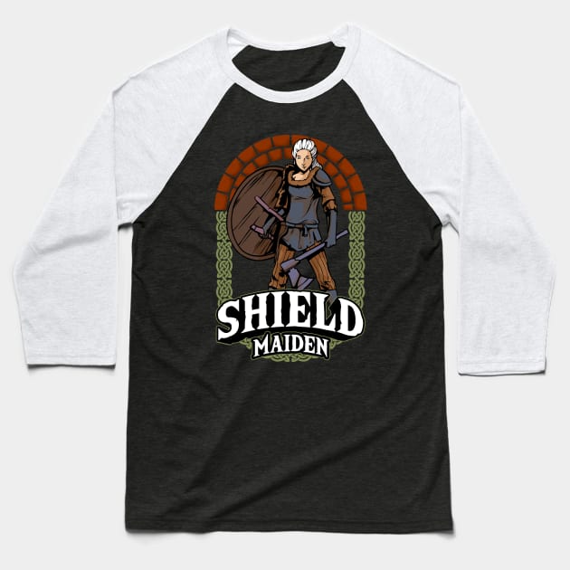 Shield Maiden Female Viking Warrior Norse Myth Baseball T-Shirt by theperfectpresents